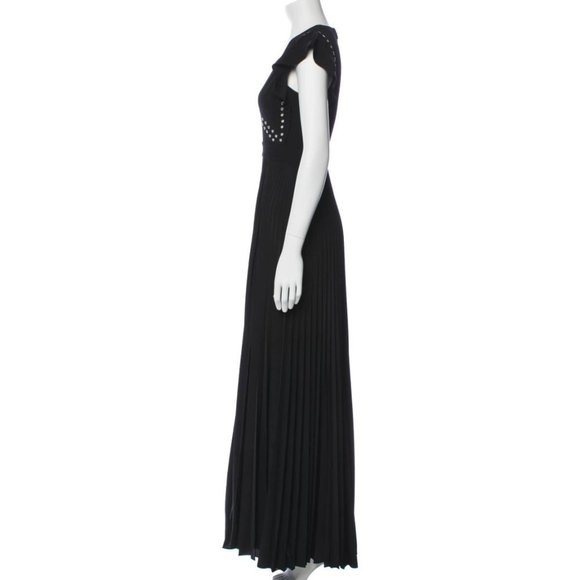 A.L.C. Mara Grommet Trim Pleated Maxi Dress - Size 0 - Picture 6 of 10